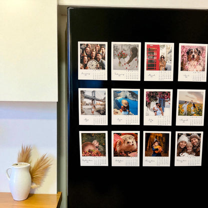 Custom photo calendar magnet with strong hold on fridge