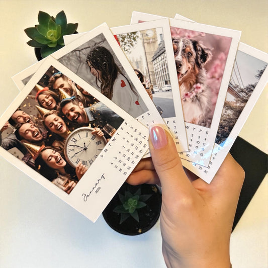 Custom photo calendar magnet with strong hold on fridge
